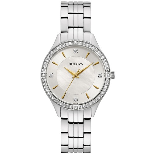 BULOVA Crystals Womens Tonneau Watch, Pink MOP Dial  display picture 3