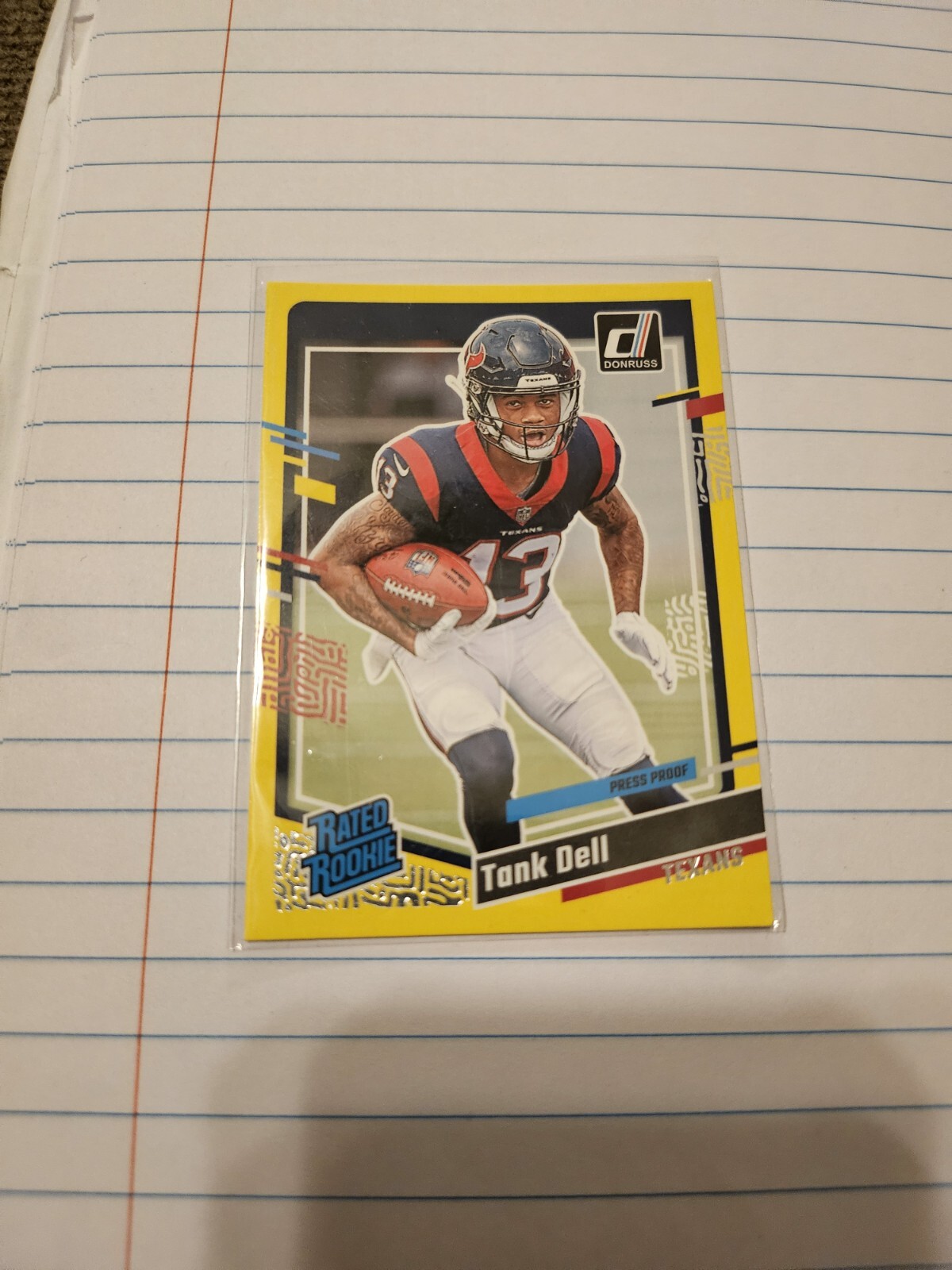 2023 Panini Donruss - Rated Rookie Press Proof Yellow #341 Tank Dell (RC)