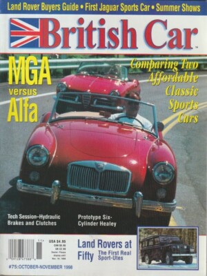 British Car Magazine MGA vs Alfa, Land Rovers October-November 1998 KL5234