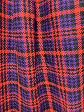 Vintage 70s wool blend high rise A line plaid midi skirt Pockets 29  