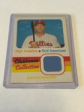 2020  TOPPS HERITAGE CLUBHOUSE COLLECTION BLUE RELIC CARD RHYS HOSKINS-PHILLIES