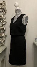 M&S Black Pencil Dress Smart Work Office Party Formal Occasion UK 8 Sleeveless