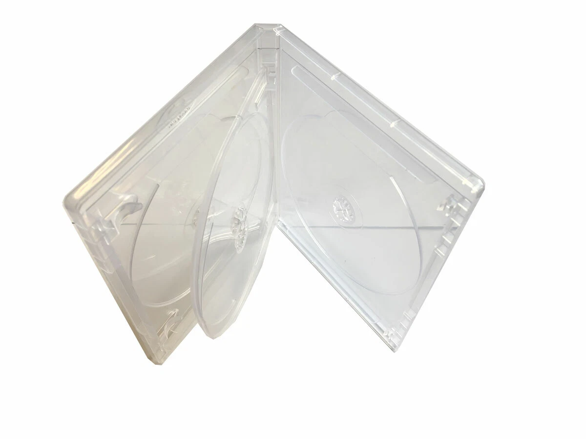 New 1 Clear MegaDisc 15mm Blu-ray Replacement Case Holds 4 Discs (4 Tray) box