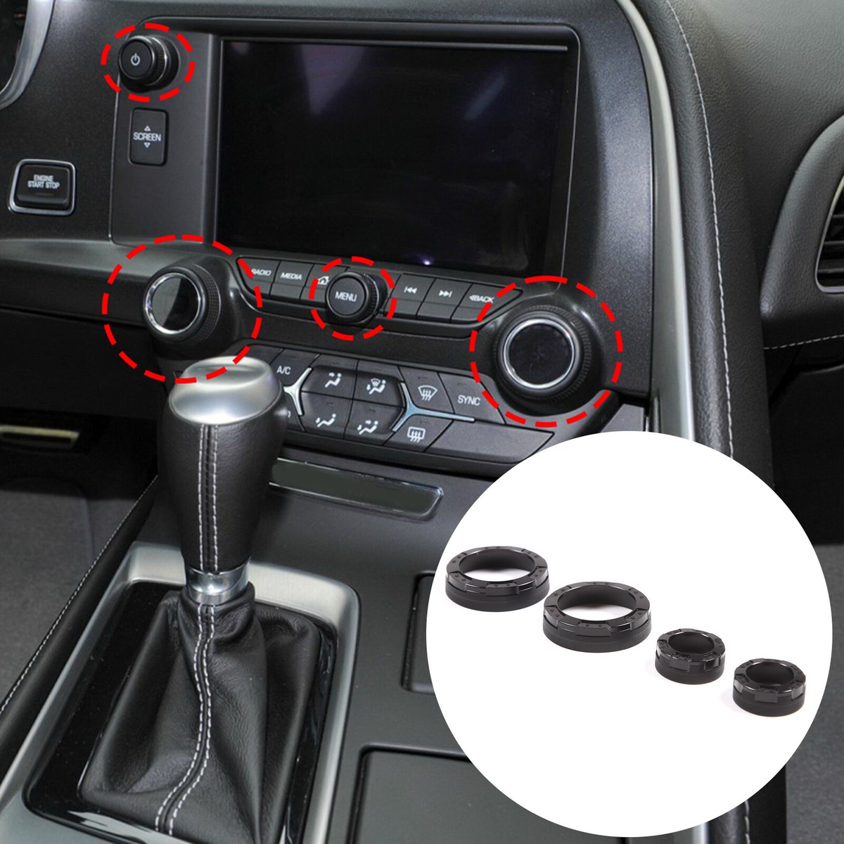4 Coprimanopole Aria Condizionata In Lega Di Alluminio Arancione Per Chevrolet Corvette C7 (2014-2019) - 3