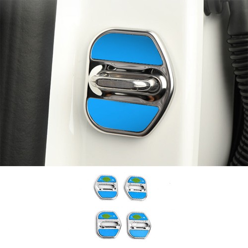 Door Lock Protection Cover Trim 4PCS For Lincoln Aviator 20202021 Blue