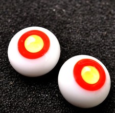 New 8mm Colorful Red Iris Yellow Pupil Glass BJD Eyes for OOAK BJD Doll