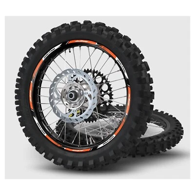 Kit Adesivi Cerchi per Motocross KTM Enduro Grafiche 2 Ruote 18 19 21 Pollici