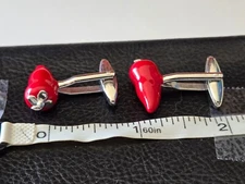 Spicy Chili Red Hot Pepper Cufflinks Wedding