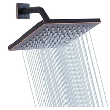 Shower Head 8 inch Square Rain Stainless Steel High Pressure Oil Rubbed Bronze S