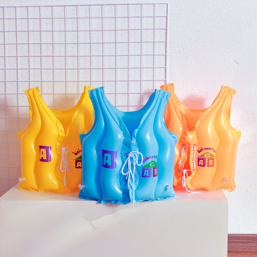 Children Life Vest PVC Inflatable Life Jackets Lace Up Swimming Pool
