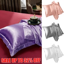 2pcs Mulberry Pure Silk Pillowcase Anti-wrinkle Bed Soft Pillow Cases Covers UK