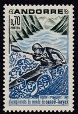 ANDORRA FR. #190 MNH INTERNATIONAL CANOE & KAYAK CHAMPIONSHIPS