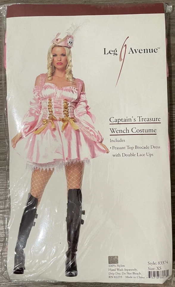 Sexy Disfraz de Pirata Pierna Avenida (Capitán Treasure Wench), Talla XS, NUEVO Foto 2 de 4