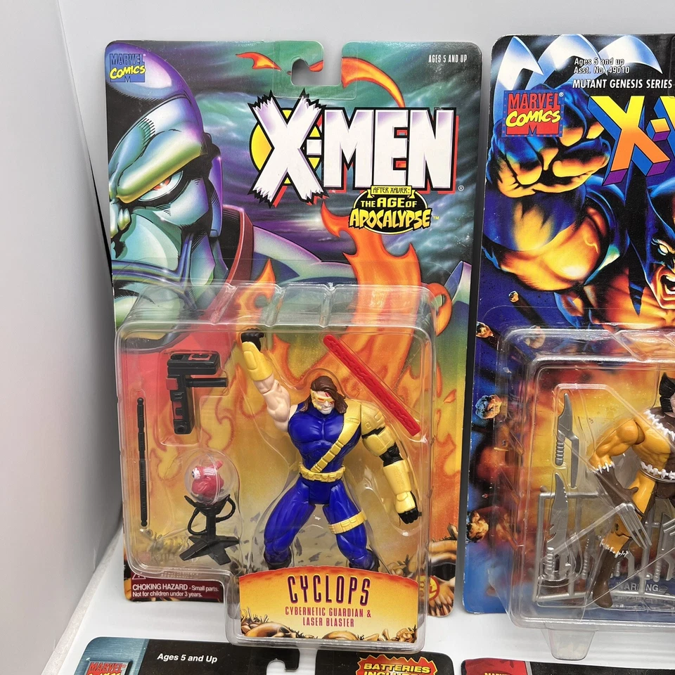 Marvel X-Men Action Figure Lot Of 6 Wolverine, Cyclops Toybiz Vintage 90s New - Image 3 of 4