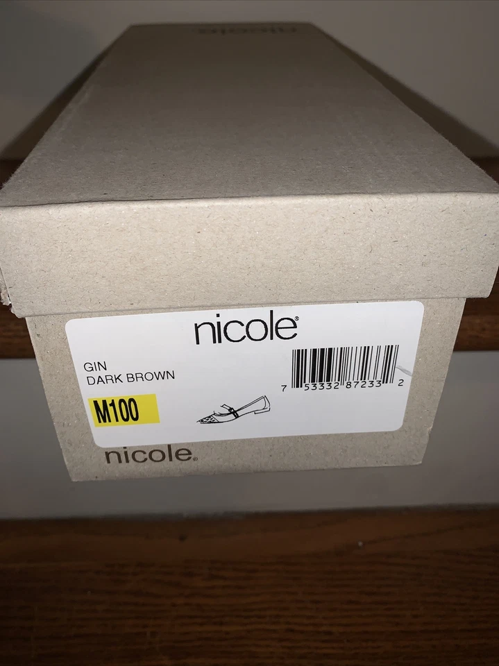 NICOLE Ballet Planos Puntera Perforada Mary Jane NUEVO en CAJA Gin Marrón Talla 10 ❤️tb Foto 3 de 4