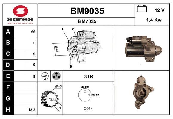 Démarreur SNRA BM9035 résout les problèmes d'allumage sur BMW 3 et 5