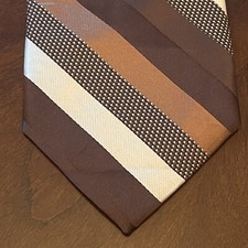 Nwt Stacy Adams Brown Hand Made 100% Polyester Men’s Neck Tie Made In China