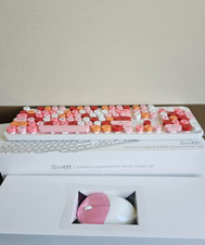 Wireless Keyboard and Mouse Combo - round Keycaps, Full-Size Retro Typewriter