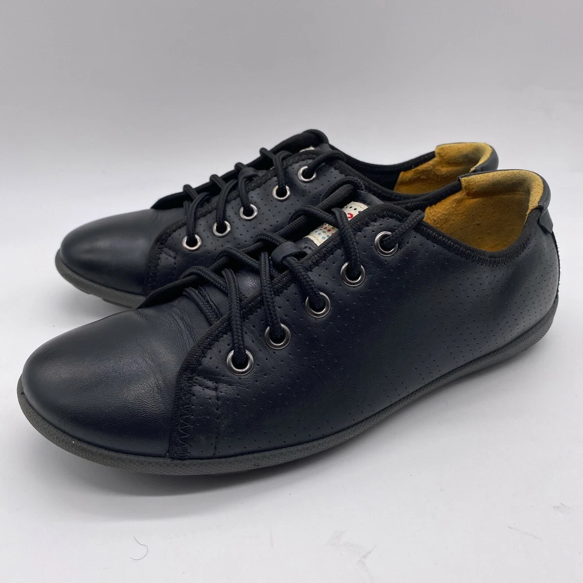 Ecco Tie Oxford Size Black Low Top Up Sneakers Shoes | eBay