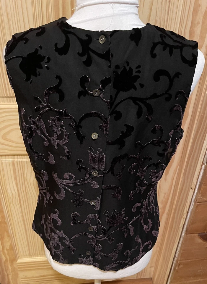 KATHERINE KELLY Collection Rayon & Silk Black Sleeveless Top Size 10 ~ EUC - Image 4 of 4