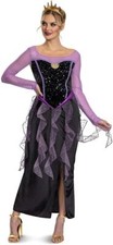 Womens Disney Official Little Mermaid Ursula Costume Halloween Witch Fancy Dress