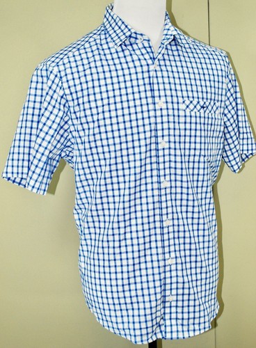 White Gingham Plaid Short Sleeve Shirt 
