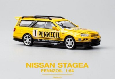 NISSAN Stagea R34 - Skyline Wagon  - PENNZOIL - POP RACE 1:64