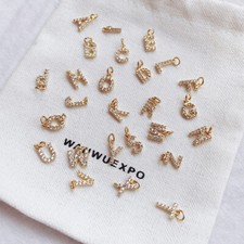 DIY Initial Pendant for Women Zircon Alphabet Charm Jewellery Making Anniversary