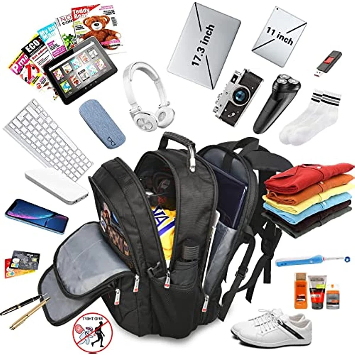 55L Extra Large Travel Backpack 17.3