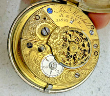 ANTIQUE HM SILVER VERGEE FUSEE PAIR CASED POCKET WATCH MITCHELL KEITH SCOTLAND