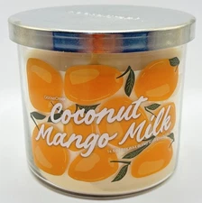 Goose Creek Coconut Mango Milk 3 Wick 14.5 oz Jar Candle Lid Tropical Fruity