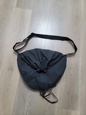 Uniqlo U Discontinued Unisex Black Drawstring Nylon Sling Bag One Size EUC