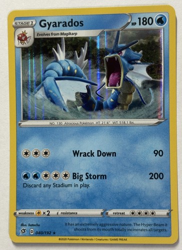 GYARADOS 040/192 HOLO R REBEL CLASH NM/M HATACHU