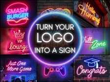 Custom Neon Sign: UV Print Acrylic  Neon Logo, Personalized LED Light Decor