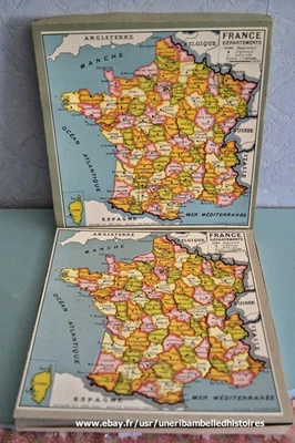 Ancien Puzzle éducatif La France et ses Départements Complet - C.T. Jeux - Photo 1/2