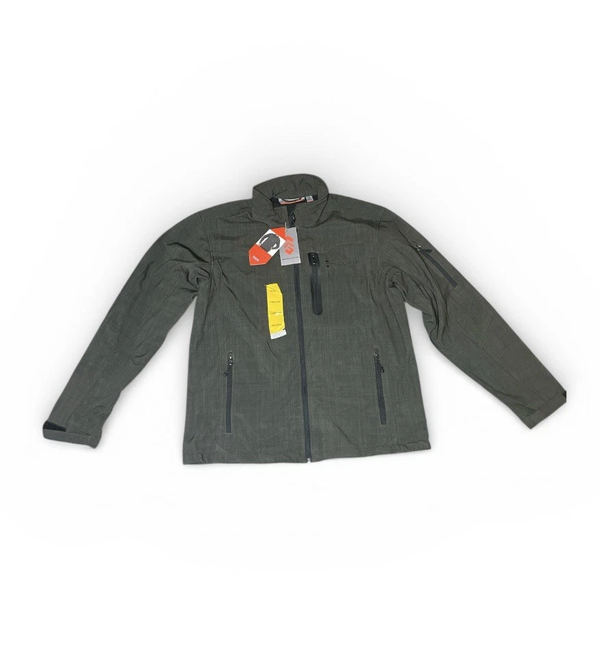 Free Country Men's Super Softshell Jacket In A Gray Or Charcoal Color. Size M