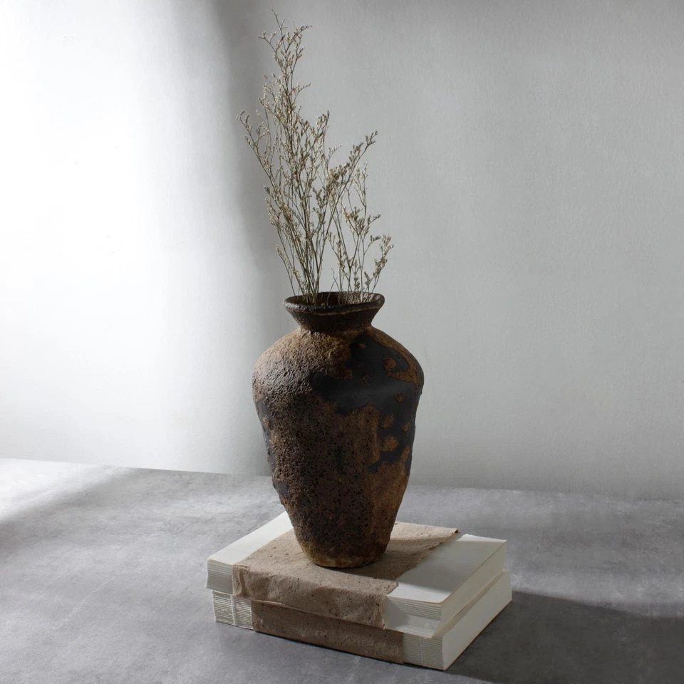 Rusty Ceramic Vase, Pottery Farmhouse Flower Vase for Centerpieces, Wabi Sabi... - Image 4 of 4
