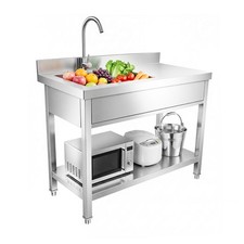 Stainless Steel Commercial Kitchen Sink,39" Single Bowl Utility Sink Commercia