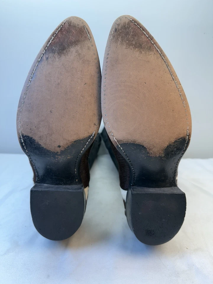 Botas de Vaquero de Colección Code West Piel de Vaca Pelo para Hombres 8.5D EE. UU. Marrón Negro *agujeros Foto 2 de 4
