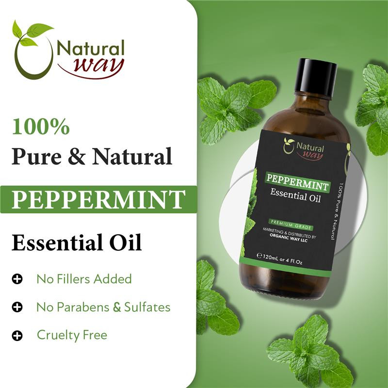 Peppermint Essential Oil | Premium Grade Essential Massage Oils 4 Fl Oz (120 ml)