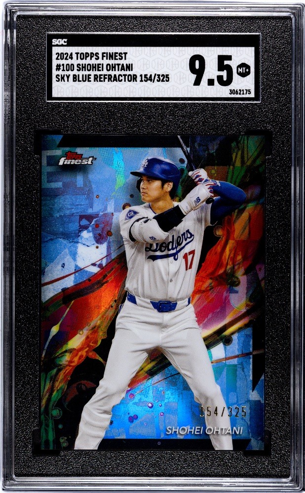 2024 Topps Finest ☁️🔵 Sky Blue Refractor 154/325 SHOHEI OHTANI #100 SGC 9.5