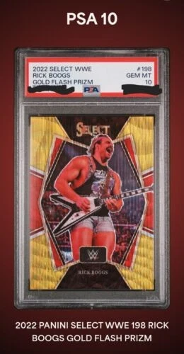 GOLD FLASH PRIZM PSA 10 POP 1 2022 WWE Select RICK BOOGS - Image 3 of 3