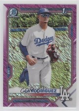 2021 Bowman Chrome Prospects Fuchsia Shimmer Refractor 70/199 Luis Rodriguez nd3