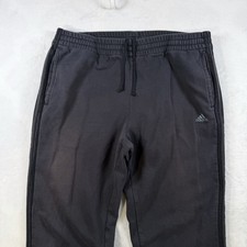 Vintage Y2K Black Black Adidas Striped Baggy Sweatpants Size L Faded