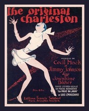 JOSEPHINE BAKER - Charleston Dance Poster Image - BIG MAGNET 3.5 x 4.5 in