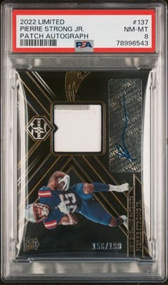 2022 PANINI LIMITED PATCH AUTO #137 PIERRE STRONG JR. 156/199 PSA 8