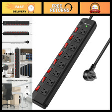 8-Outlet Heavy Duty Power Strip with Individual Switches, 1200J Surge Protection