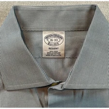 Brooks Brothers Regent Fit Non Iron Striped Dress Shirt 16 33 Supima Cotton