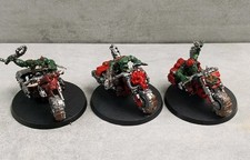 3x Warhammer 40K Ork Warbikes Plastic 40,000 GW Games Workshop Free P&P ??