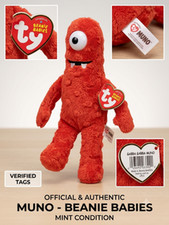 Ty Beanie Babies Muno Yo Gabba Gabba Plush Red Monster MWMT Retired Rare